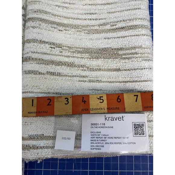 2 Kravet Candice Olson Taupe Gray Cream Geometric Fabric Samples 25"x25" - Picture 2 of 4